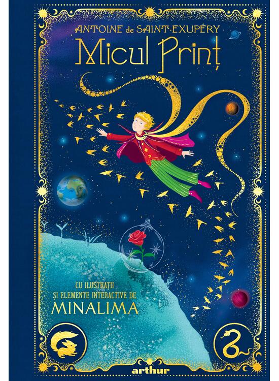 Micul print editie ilustrata MinaLima carte cu coperta albastra, elemente interactive; hardcover