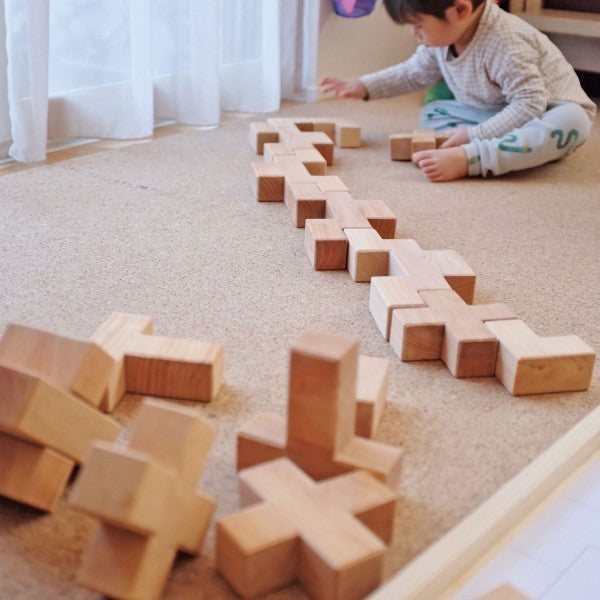 Grimm's Set creativ Stairway - blocuri de lemn pentru construit, copii 3 - 5 ani