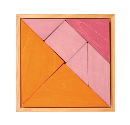 Tangram roz-portocaliu