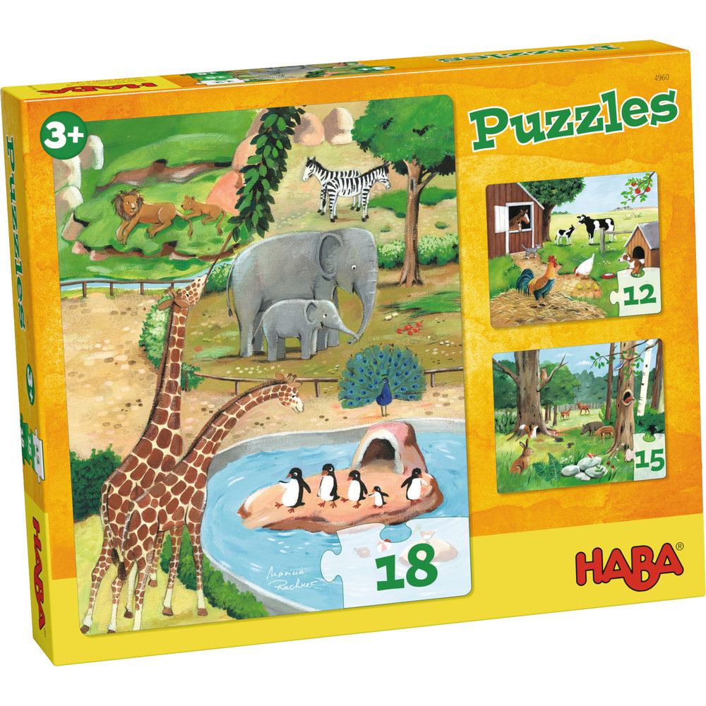 Puzzle cu animale, 3 modele
