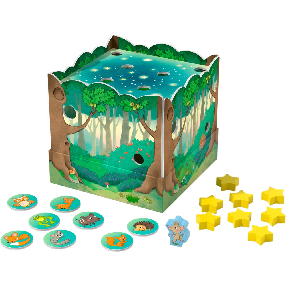 HABA Joc de memorie Prietenii din padure - pentru copii de 2 - 5 ani - joc cu padure 3D si jetoane cu animale